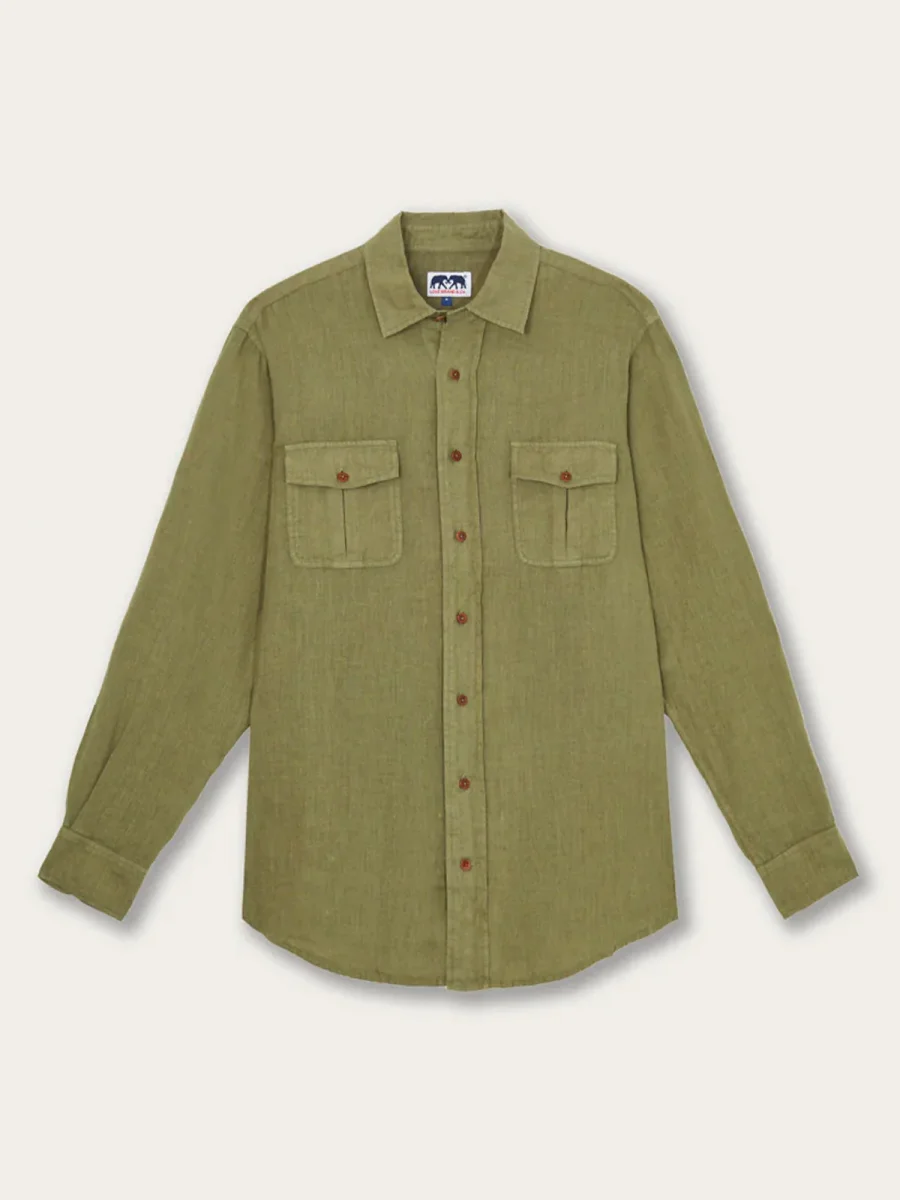 Men's Olive Green Andros Hemp Shirt