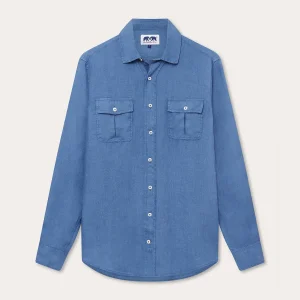 Men's Deep Blue Andros Hemp Shirt